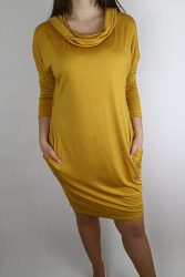 Zsebes-kapucnis lenge anyagú tunika,ruha