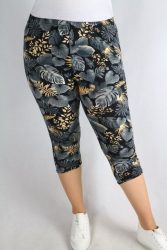 Színes virágos térd leggings S/L , XL/XXL,3XL/4XL, 5XL/6XL