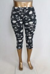 Színes virágos térd leggings S/L, XL/XXL, 3XL/4XL, 5XL/6XL