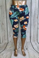 Színes levélmintás  térd leggings S/L, XL/XXL, 3XL/4XL, 5XL/6XL