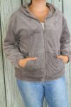   Pihe-puha szőrmés cipzáros meleg kapucnis felső 3XL/4XL és 5XL/6XL
