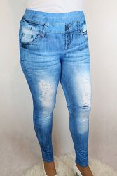 Farmerhatású vékony leggings S/L és XL/XXL-fekete.világoskék és sötétkék