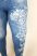 Virágos-gyöngyös farmerhatású leggings vékony S/L ,XL/XXL kék és fekete