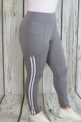 Oldalt csíkos,neccbetétes sportos leggings M/L és XL/XXL