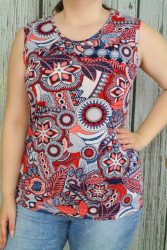 --------Színes mintás ujjatlan felső L, XL, 2XL,3XL,4XL