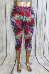 Színes virágos térd leggings S/L , XL/XXL,3XL/4XL, 5XL/6XL