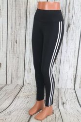 Oldalt csíkos fekete leggings M/L és XL/XXL    --29401