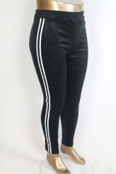 Pihe-puha oldalt csíkos plüss anyagú leggings,nadrág  2XL, 3XL,4XL,5XL,6XL-  4 szín