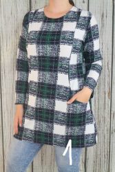 2- Csinos kockás zsebes tunika M, L, 2XL, 3XL,4XL