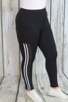   Oldalt csíkos,neccbetétes sportos leggings M/L és XL/XXL - 6 szín -JX-9281