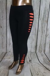 Fekete leggings-színes "szaggatott" hatású mintával   M/L és XL/XXL