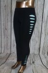   Fekete leggings-színes "szaggatott" hatású mintával M/L és XL/XXL