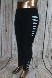 Fekete leggings-színes "szaggatott" hatású mintával M/L és XL/XXL