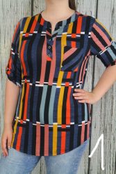 Csinos hosszított színes felső    XL, 3XL