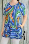   Színes mintás moletti zsebes tunika XL, 2XL, 3XL,4XL,5XL,6XL