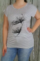 Csíkos-virágos felső ,oldalt összehúzható   piros,sárga és fehér színben 