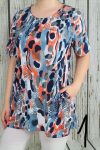 Színes mintás zsebes tunika XL, 2XL, 3XL,4XL,5XL,6XL