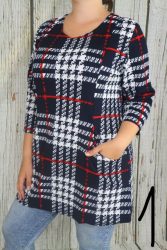 Csinos mintás zsebes tunika M, L ,XL, 2XL, 3XL, 4XL