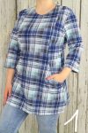 Csinos kockás zsebes tunika M, L, XL, 2XL, 3XL,4XL