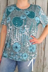 Színes mintás moletti felső 4XL, 5XL, 6XL ,7XL ,8XL   4 -színben 