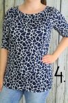   Csinos mintás felső nyaknál gumis L, XL, 2XL  - 5 mintával