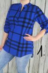   Csinos kockás tunika,ujja felgombolható M, L, XL,2XL    - 8 színben 