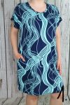 Mintás zsebes ruha L/XL ,2XL/3XL, 4XL/5XL