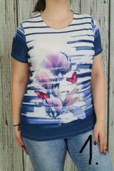 Csíkos virágos felső L,XL,2XL