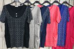   Színes aprómintás  zsebes felső, tunika XL, 2XL, 3XL,4XL,5XL  - 6 színben 