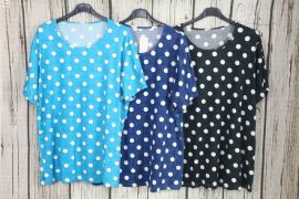 Színes pöttyös  moletti felső 4XL, 5XL, 6XL ,7XL ,8XL -3 szín