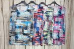   Színes mintás ujjatlan moletti felső 4XL, 5XL, 6XL ,7XL ,8XL - 4 szín