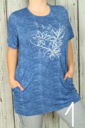 "Farmerhatású" virágos zsebes tunika M, L, XL, 2XL, 3XL, 4XL