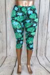   Színes levélmintás térd leggings S/L, XL/XXL, 3XL/4XL, 5XL/6XL