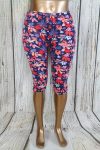   Színes levélmintás térd leggings S/L, XL/XXL, 3XL/4XL, 5XL/6XL