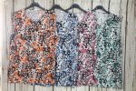   Színes virágos  ujjatlan moletti felső 4XL, 5XL, 6XL ,7XL ,8XL - 4 szín