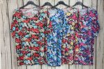   Színes virágos  moletti felső 4XL, 5XL, 6XL ,7XL ,8XL -4 szín