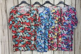 Színes virágos  moletti felső 4XL, 5XL, 6XL ,7XL ,8XL -4 szín