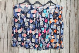 Színes mintás ujjatlan moletti felső 4XL, 5XL, 6XL ,7XL ,8XL - 3 szín