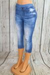   Farmerhatású térd leggings S/L és XL/XXL- fekete-világoskék,sötétkék