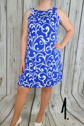 3----Rugalmas anyagú mintás lenge ruha XL, 2XL, 3XL