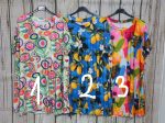 Színes mintás lenge tunika -mellb 130 cm- 4 mintával 