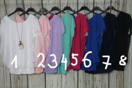 Nagyon csinos dupla hatású -muszlin felső + nyaklánc  - 8 színben 