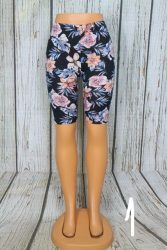 Virágos rövid leggings - bambusz -- S/M ,L/XL -6 színben 