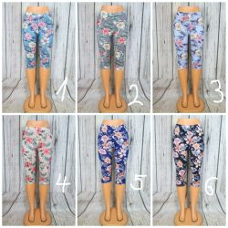 Virágos térd leggings - bambusz -- S/M ,L/XL -6 színben