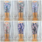   Virágos térd leggings - bambusz -- 4XL/5XL és 6XL/7XL  ( kisebb méretezés)   -6 színben