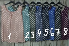 -Pöttyös ujjatlan felső - mellb 130 cm- 8 színben