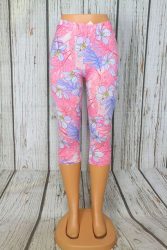 Színes levélmintás térd leggings S/L, XL/XXL, 3XL/4XL, 5XL/6XL