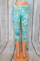 Színes levélmintás térd leggings S/L, XL/XXL, 3XL/4XL, 5XL/6XL