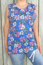 Virágos  ujjatlan moletti felső 4XL, 5XL, 6XL ,7XL ,8XL