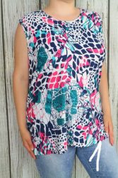 Színes mintás ujjatlan moletti felső 4XL, 5XL, 6XL ,7XL ,8XL  - 4 szín 